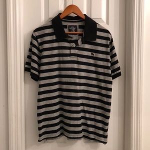 Old Navy Black & Grey Striped Polo